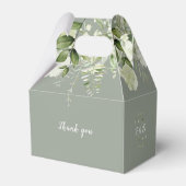 フローラエレガントグリーナリーセージグリーンブライダルシャワー フェイバーボックス (裏面サイド)