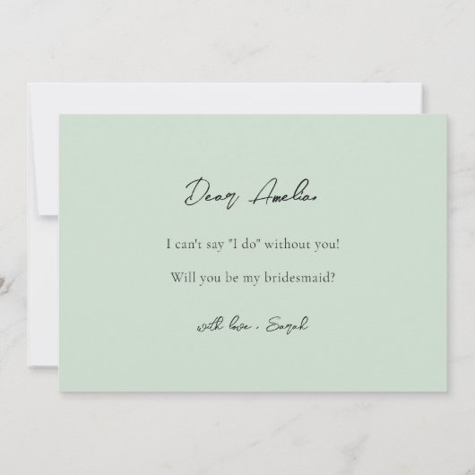 フローラエレガントグリーナリー花嫁プロポーザル・カード 招待状 (裏面)