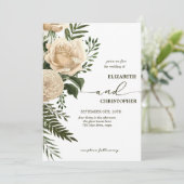 フローラエレガントグリーンとクリームブケ結婚ット 招待状 (スタンド正面)