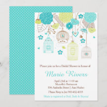 フローラエレガントグリーンとブルーのブライダルシャワー