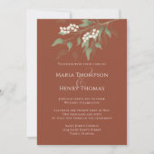 フローラエレガントグリーンウォーターカラーテラコッタ 招待状 (正面)