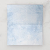 フローラエレガントグリーンダスティ結婚ブルー プレイスカード (内部開封)