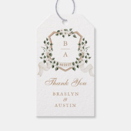 フローラエレガントグリーンリーアイビークレストサンキュー ギフトタグ