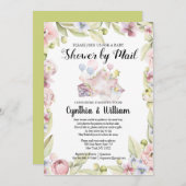 フローラエレガントグリーンリーベビーシャワーbyメール 招待状 (正面/裏面)
