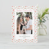 フローラエレガントグリーンリー写真クリスマス シーズンカード (スタンド正面)