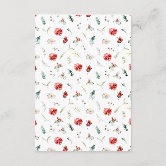 フローラエレガントグリーンリー冬の結婚式披露宴 エンクロージャーカード (裏面)