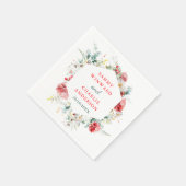 フローラエレガントグリーンリー冬の結婚式 スタンダードカクテルナプキン (角)