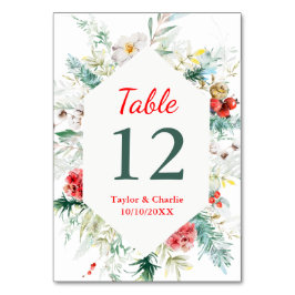 フローラエレガントグリーンリー冬の結婚式 テーブルナンバー
