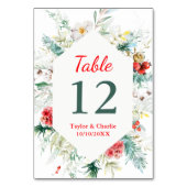 フローラエレガントグリーンリー冬の結婚式 テーブルナンバー (正面)