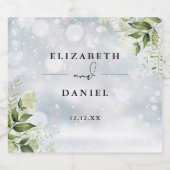 フローラエレガントグリーンリー冬の結婚式 ビールラベル (シングルラベル)