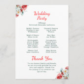 フローラエレガントグリーンリー冬の結婚式 プログラム (裏面)