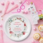 フローラエレガントグリーンリー冬の結婚式 ペーパープレート (パーティー)