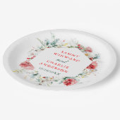 フローラエレガントグリーンリー冬の結婚式 ペーパープレート (アングル)