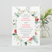 フローラエレガントグリーンリー冬の結婚式 招待状 (スタンド正面)