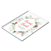 フローラエレガントグリーンリー冬ウェディングゲストブック ノートブック (左側)