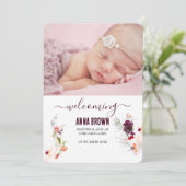 フローラエレガントグリーン、オレンジ、レッド&ワインベビー 招待状 (スタンド正面)