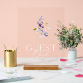 フローラエレガントゲストブックサイン アクリルサイン (ウェディング)