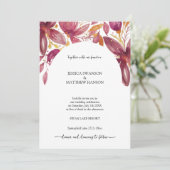 フローラエレガントコーラルパープル金ゴールド 招待状 (スタンド正面)