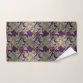 フローラエレガントゴールデンエレメンT薄紫背景 バスタオルセット (ハンドタオル)