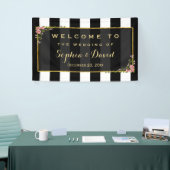 フローラエレガントゴールドフォイルウェディングパーティカスタムー 横断幕 (トレードショー)