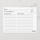 フローラエレガントゴールドフォイルブライダルシャワーレシピ ポストカード (裏面)