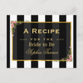 フローラエレガントゴールドフォイルブライダルシャワーレシピ ポストカード (正面)