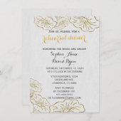 フローラエレガントゴールドフォイルリハーサルディナー招待状 招待状 (正面/裏面)