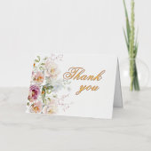 フローラエレガントゴールドフォイル誕生日パーティーありがとう 箔グリーティングカード (正面)