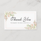 フローラエレガントサンキューピンクローズ結婚ズプレイス プレイスカード (正面)