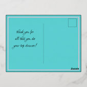 フローラエレガントサンキューピンク金ゴールド 箔招待状ポストカード (裏面)