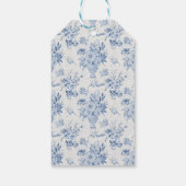 フローラエレガントサンキューブルーホワイトブライダルシャワー ギフトタグ (裏面)