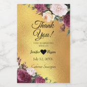 フローラエレガントサンキューミニワインボトルラベル ワインラベル (シングルラベル)