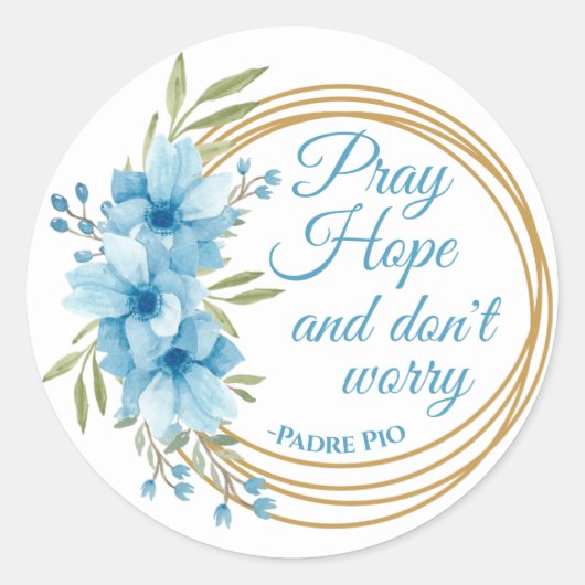 フローラエレガントサンパドレピオ引用文クリスチャン ラウンドシール (正面)