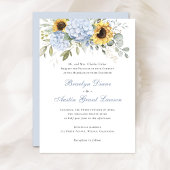 フローラエレガントサンフラワーブルーアジサイ結婚ズ 招待状