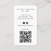 フローラエレガントシック花嫁ヘアスタイル組紐QRコード 名刺 (裏面)