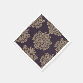 フローラエレガントシック金ゴールドダマスクパターン スタンダードカクテルナプキン (角)