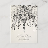 フローラエレガントシャンデリア白黒 名刺 (正面)