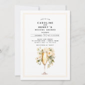 フローラエレガントシャンパンカップルウェディングシャワー 招待状 (正面)