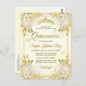 フローラエレガントシャンパン金ゴールドティアラキンセアニラ ポストカード (正面/裏面)