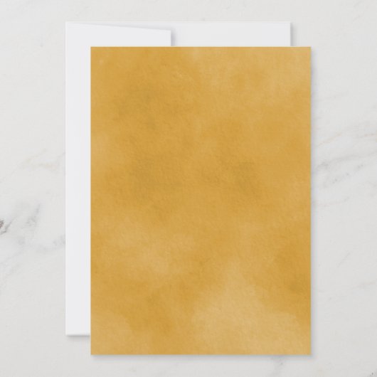 フローラエレガントシルエットマスタードイエロー結婚ズ 招待状 (裏面)