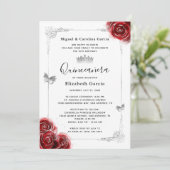 フローラエレガントシルバーとレッドキンセアニェラの写真 招待状 (スタンド正面)