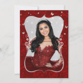 フローラエレガントシルバーとレッドキンセアニェラの写真 招待状 (裏面)