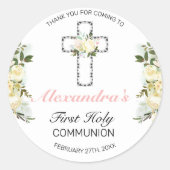 フローラエレガントシルバークロスファースト聖餐式 ラウンドシール (正面)
