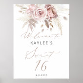 フローラエレガントスウィート16誕生日へようこそ ポスター (正面)