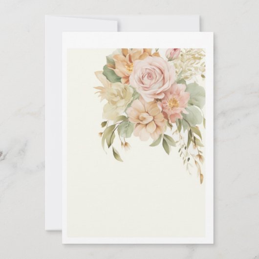 フローラエレガントスウィート16誕生日招待状カード 招待状 (裏面)