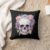 フローラエレガントスカルハロウィーンデコール クッション (ブランケット)