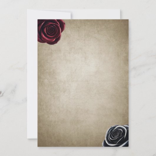 フローラエレガントスカルハロウィーンブライダルシャワー 招待状 (裏面)