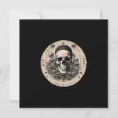 フローラエレガントスカル成人ハローウィンパーティインビタット サンキューカード (裏面)