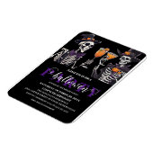 フローラエレガントスカル成人ハローウィンパーティインビタット マグネット (左側)