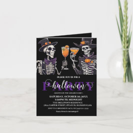 フローラエレガントスカル成人ハローウィンパーティインビタット 招待状